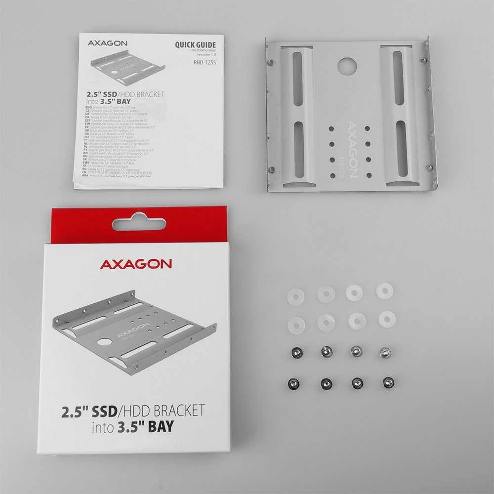 AXAGON Metalinis rėmas, skirtas montuoti vieną 2,5" diską vienoje 3,5" padėtyje | RHD-125S