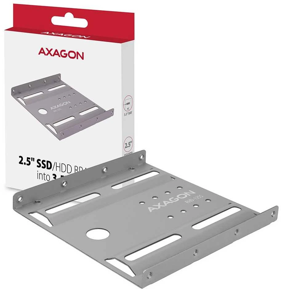 AXAGON Metalinis rėmas, skirtas montuoti vieną 2,5" diską vienoje 3,5" padėtyje | RHD-125S