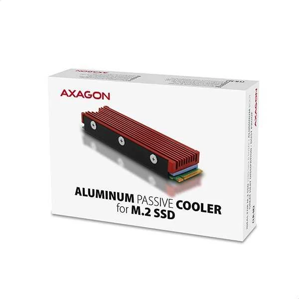 AXAGON CLR-M2 pasyvus - M.2 SSD, 80 mm SSD, ALU korpusas, silikoninės šiluminės pagalvėlės