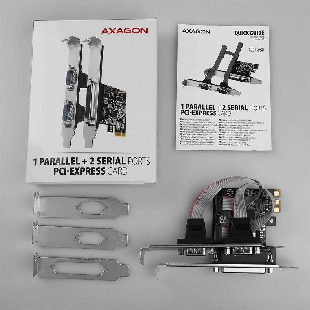 AXAGON PCI-Express kortelė su viena lygiagrečia ir dviem nuosekliosiomis jungtys 250 kbps | PCEA-PSN