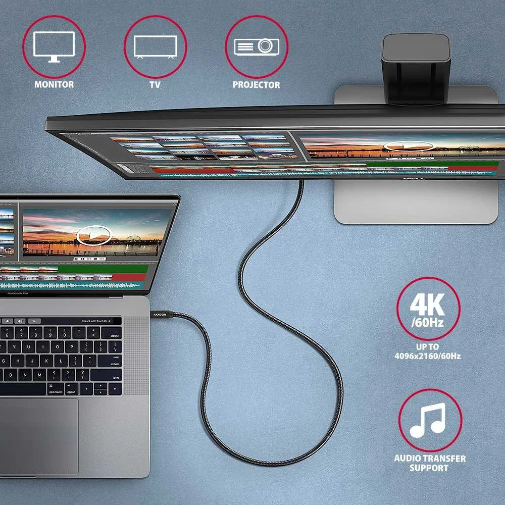 AXAGON | SPEED + USB-C, USB 20 Gbps laidas, 0,5 m | BUCM32-CM05AB | USB C tipo į USB C tipo