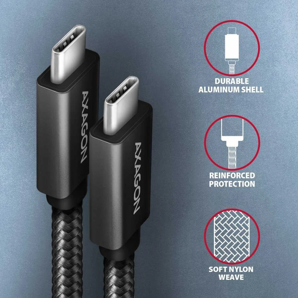AXAGON | SPEED + USB-C, USB 20 Gbps laidas, 0,5 m | BUCM32-CM05AB | USB C tipo į USB C tipo