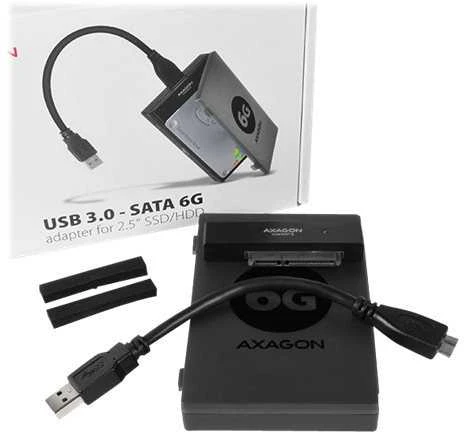 AXAGON ADSA-1S6 USB3.0 – SATA 6G UASP HDD išorinis adapteris, įsk. Byla