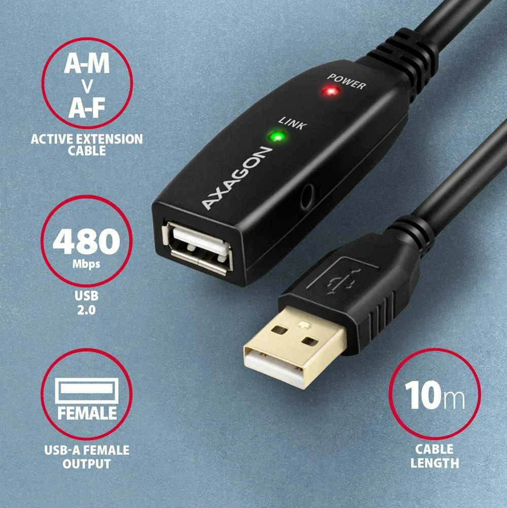 AXAGON | USB kartotuvo kabelis | ADR-210 | USB A tipo į USB A tipo
