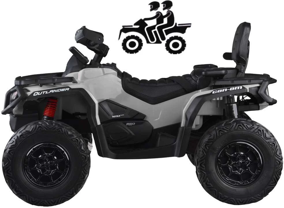 Import Super Toys Jokomisiada Baterija varomas keturratis vaikams 2 asmenims CAN-AM OUTLANDER 4x4 LED panelė PA0326