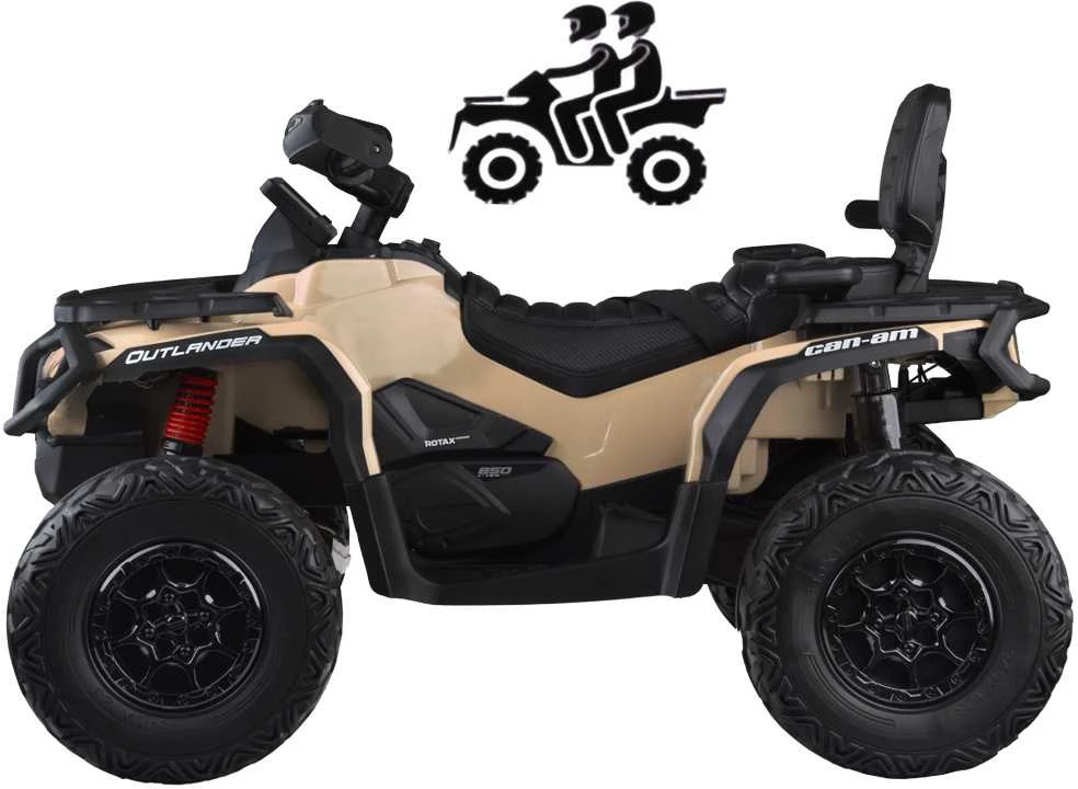Import Super Toys Jokomisiada Baterija varomas keturratis vaikams 2 asmenims CAN-AM OUTLANDER 4x4 LED panelė PA0326