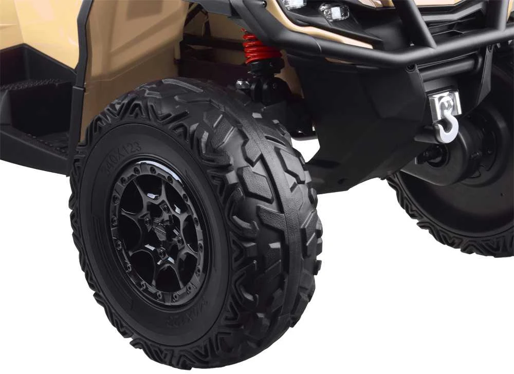 Import Super Toys Jokomisiada Baterija varomas keturratis vaikams 2 asmenims CAN-AM OUTLANDER 4x4 LED panelė PA0326