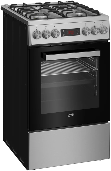 Viryklė BEKO Cooker | FSM52321DXDT | Hob type Gas | Oven type Electric | Stainless Steel | Plotis 50 cm | Grilling | Gylis 60 cm | 60 L