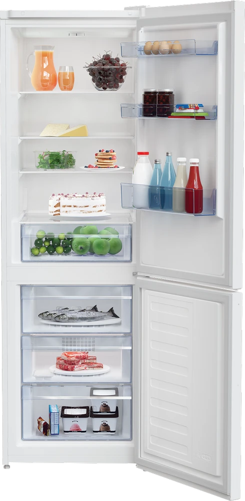 BEKO Šaldytuvas | RCSA366K40WN | Energy efficiency class E | Free standing | Combi | Height 185.2 cm | Šaldytuvas net capacity 223 L | Šaldiklis net capacity 120 L | 38 dB | Baltas