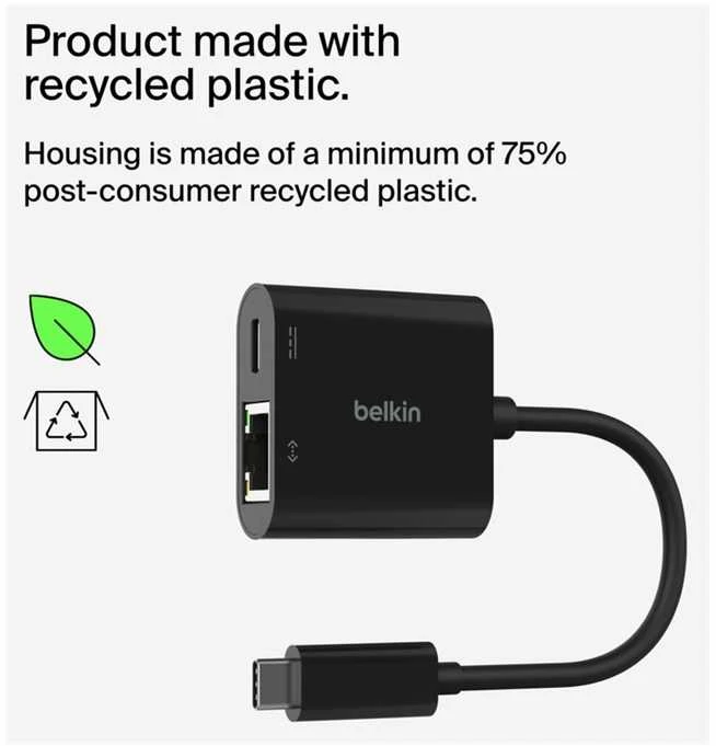 Belkin USB-C eterneto adapteris 100W PD