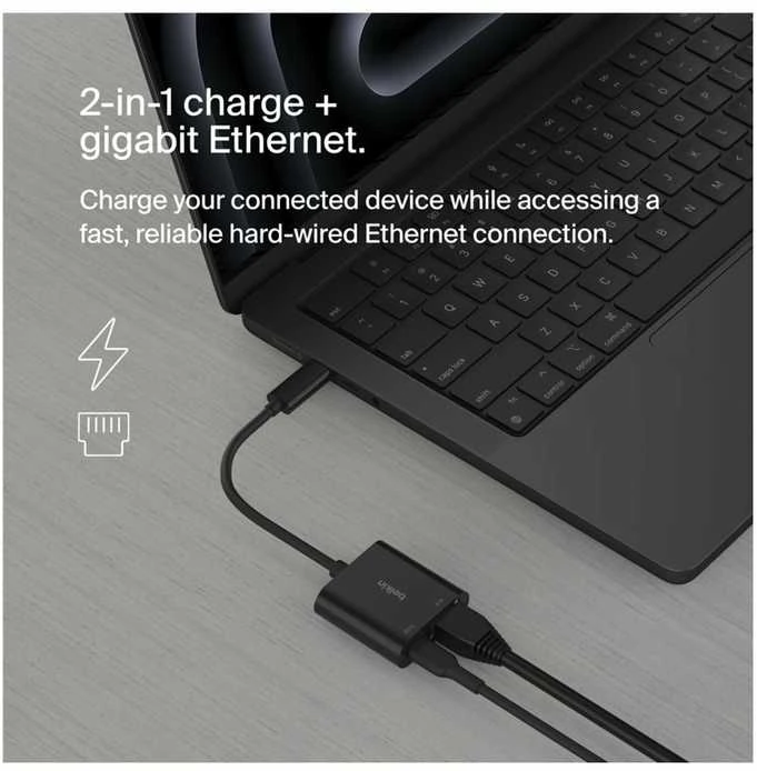 Belkin USB-C eterneto adapteris 100W PD