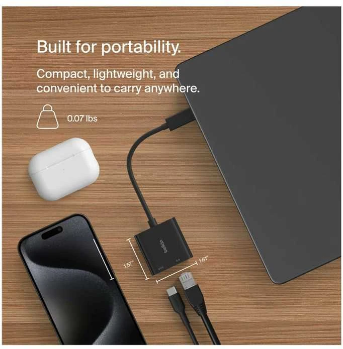 Belkin USB-C eterneto adapteris 100W PD