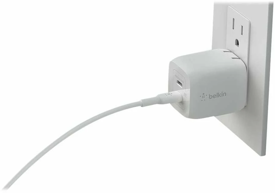 Įkroviklis - Belkin WCH013vfWH 65W GaN Dvigubas USB-C Baltas