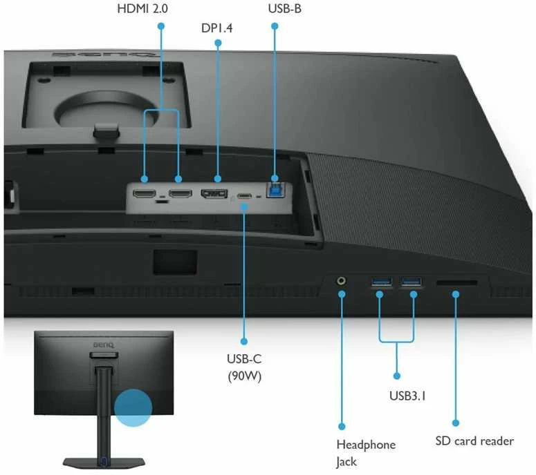 BENQ SW272Q 27" 2K QHD IPS HAS HDMI/DP/USB-C PD90W 99% ADOBE RGB PHOTOGRAPHER MONITORIUS