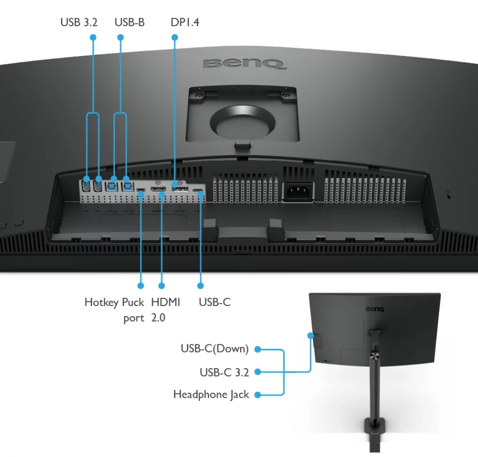 BENQ PD3205UA 32 colių 4K IPS 16:9 3840x2160 DesignVue dizaino monitorius su Ergo stovu HDMI DP mini DP USB3.1 Hub