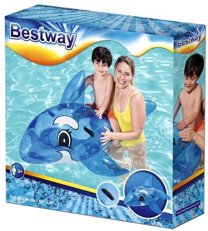BESTWAY pripučiamas banginis 1.57m x 94cm rožinis/mėlynas, asort., 41037