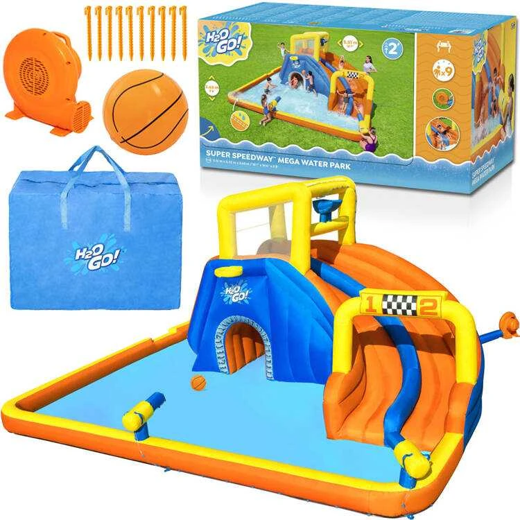 Bestway didžiulė VANDENS ŽAIDIMŲ AIKŠTELĖ 551x502x265cm čiuožykla 53377