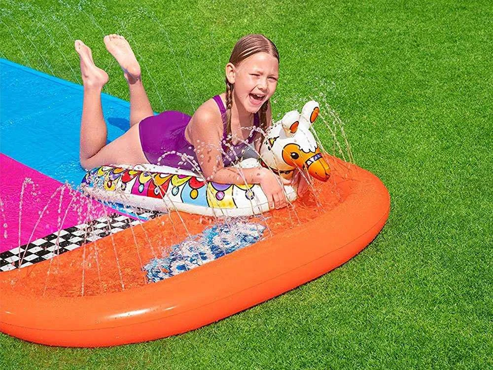 BESTWAY lenktynių čiuožykla Llama Rama Double 4.88m, 52320