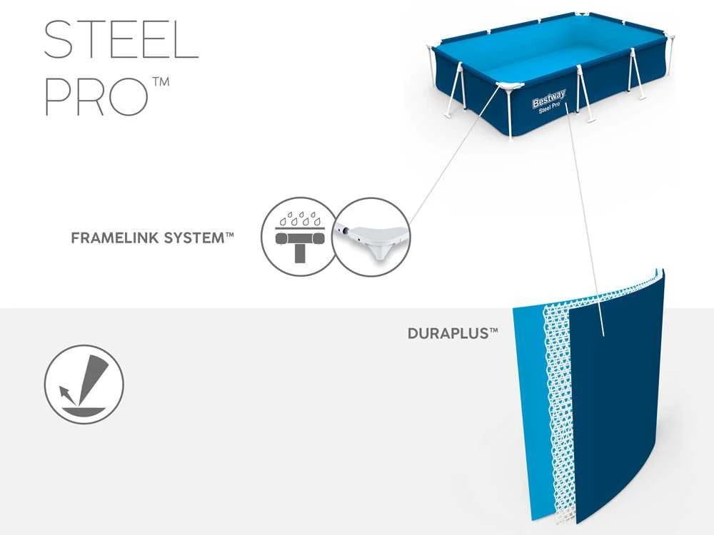 Baseinas karkasinis Bestway Steel Pro 56411, mėlynas, 3300 l