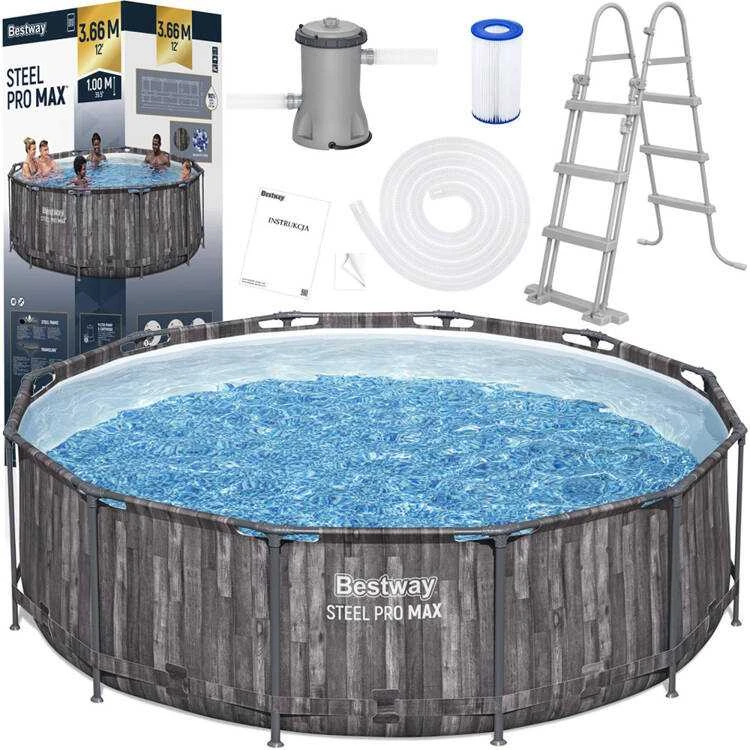 Rėminis baseinas 12FT 366x100 cm Plieninis Pro Max BESTWAY