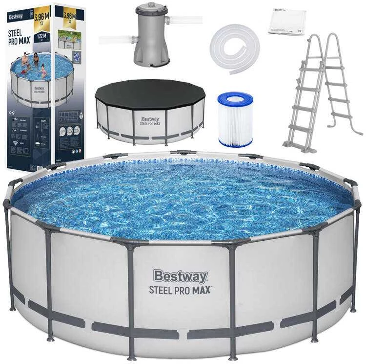 Rėminis baseinas 13 FT 396 x 122 cm plieno Pro Max BESTWAY