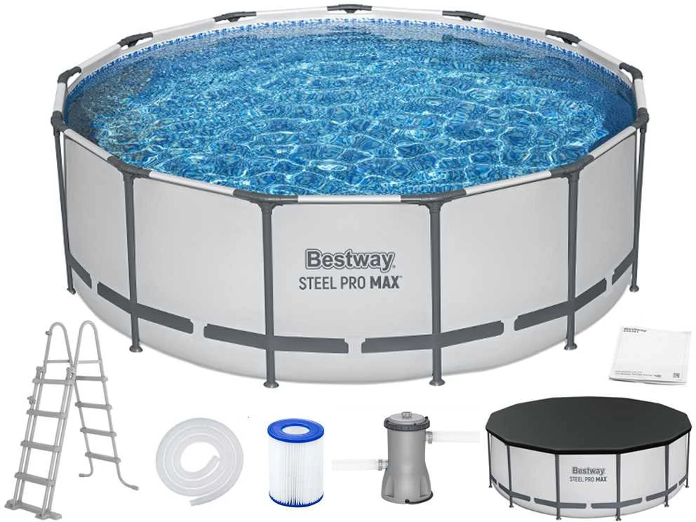 Rėminis baseinas 13 FT 396 x 122 cm plieno Pro Max BESTWAY