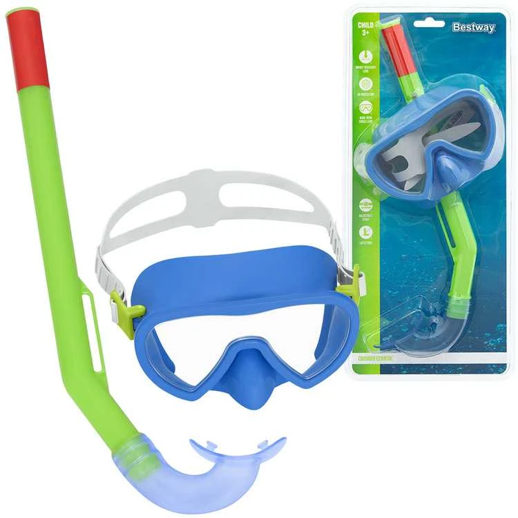 Bestway kaukė su vamzdeliu plaukimui 3+ 24036