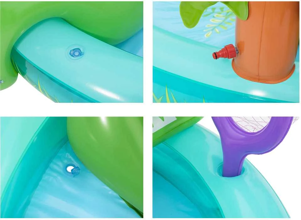 Bestway pripučiama žaidimų aikštelė CROCODILE čiuožykla + purkštuvas + kamuoliukai 53166