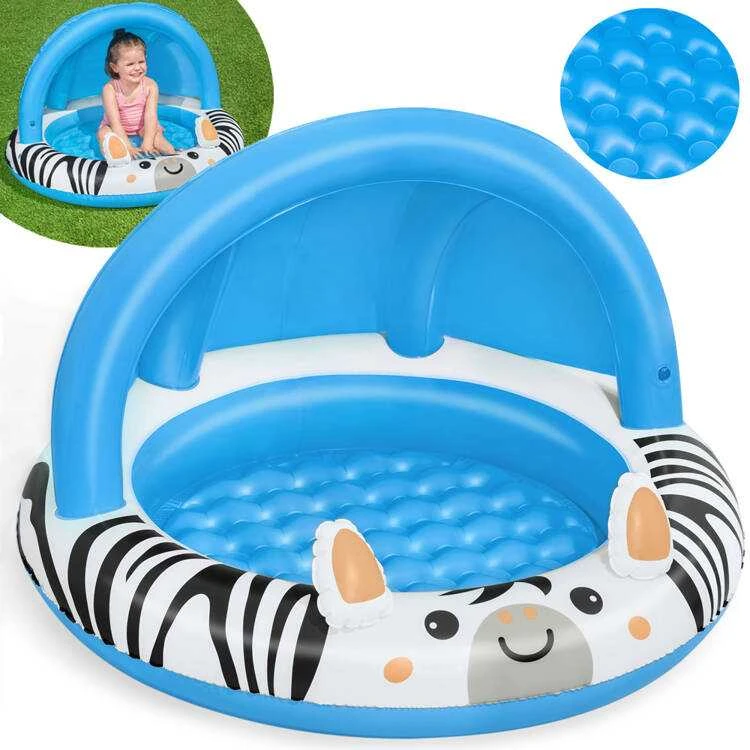 Bestway Bestway 52559 Pripučiamas baseinas su stogu ir pumpuojamu dugnu Zebra 97cm x 66cm