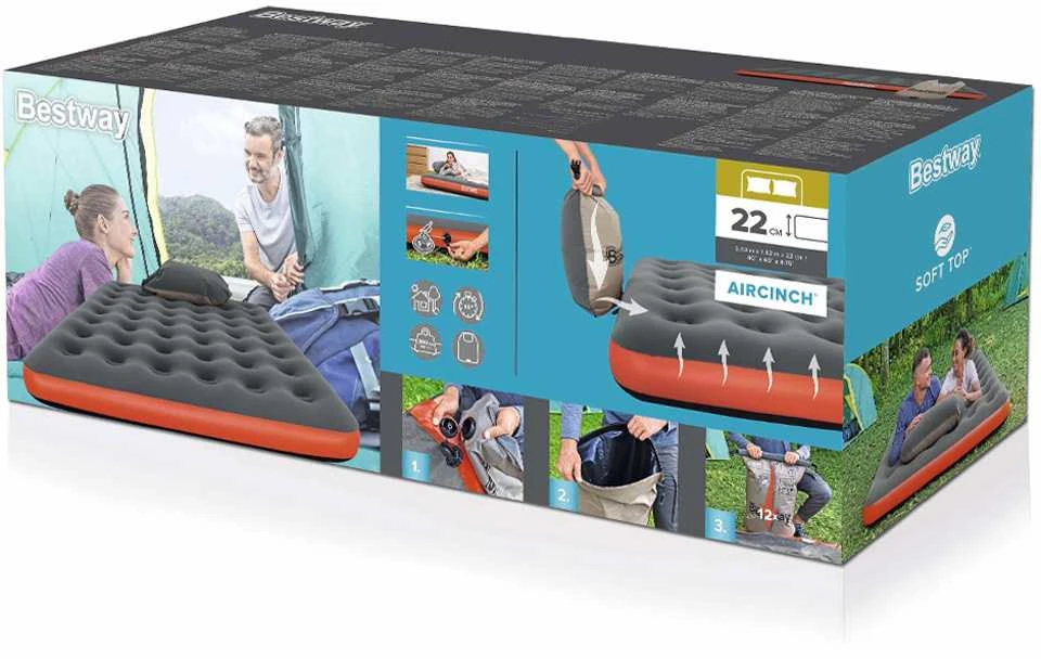 Bestway 67703 pripučiamas čiužinys Vienvietis čiužinys Juoda, Raudona Unisekso stiliaus