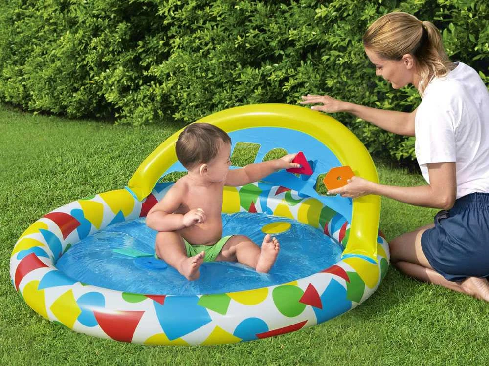 BESTWAY pripučiamas baseinas Splash & Learn, 1.20m x 1.17m x 46cm, 52378