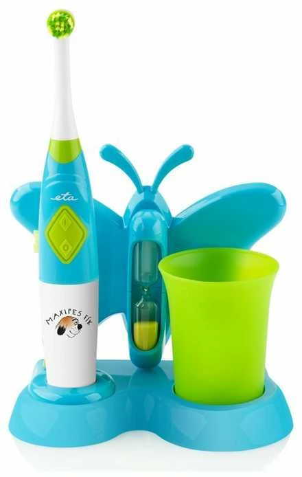 ETA | Dantų šepetėlis su water cup and holder | Sonetic ETA129490080 | Baterija operated | For kids | Šepetėlių skaičius galvutės įeina 2 | Number of teeth brushing modes 2 | Mėlyna