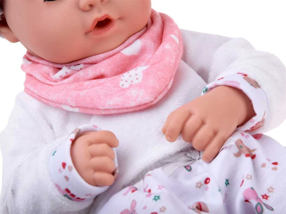 Jokomisiada BOBAS doll 32cm with moving eyes + feeding accessories ZA5833