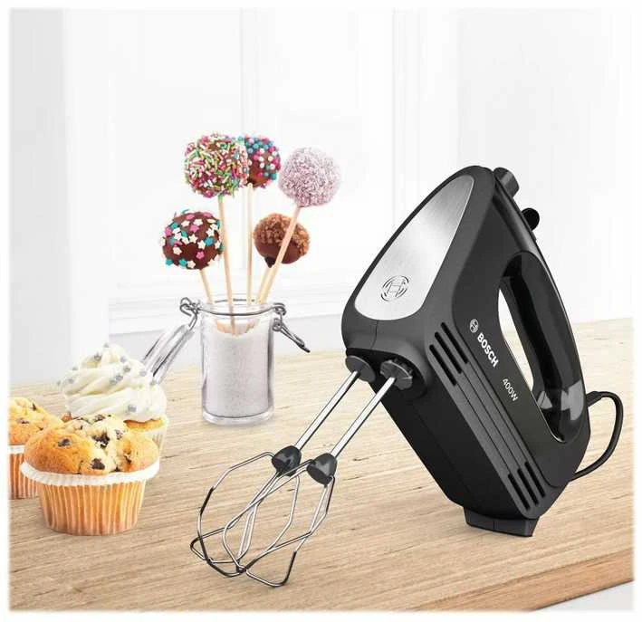 Plakiklis Bosch MFQ2420B Rankinis maišytuvas, CleverMixx, 400 W, Juoda, šiaušto nerūdijančio plieno