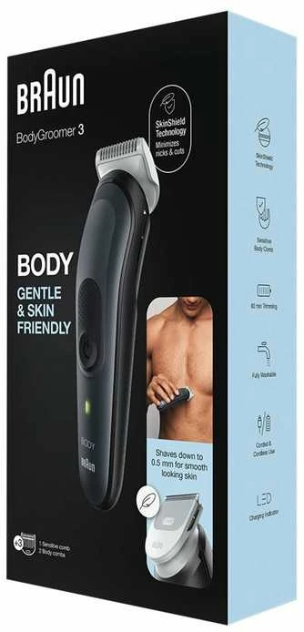 Braun | Body Groomer | BG3340 | Cordless and corded | Juodas/Pilkas