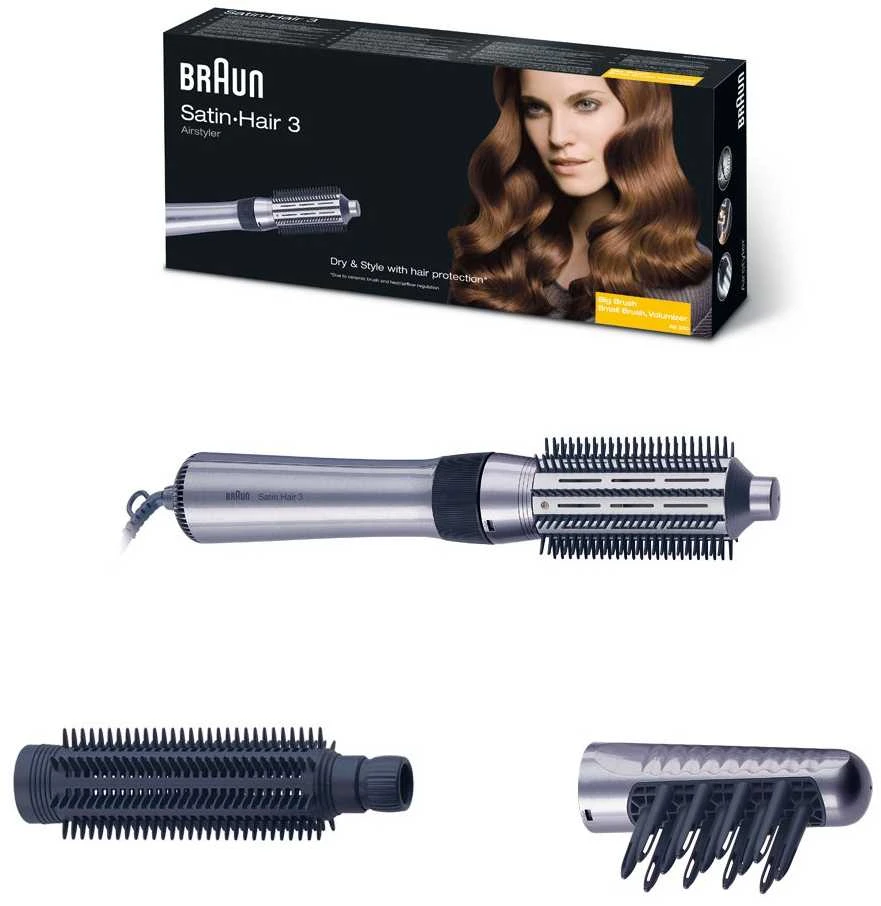 Braun | Satin Hair 3 AS 330 | Garantija 24 mėn. | Ceramic heating system | Number of heating levels 2 | 400 W | Juodas, Mėlyna, Lilac
