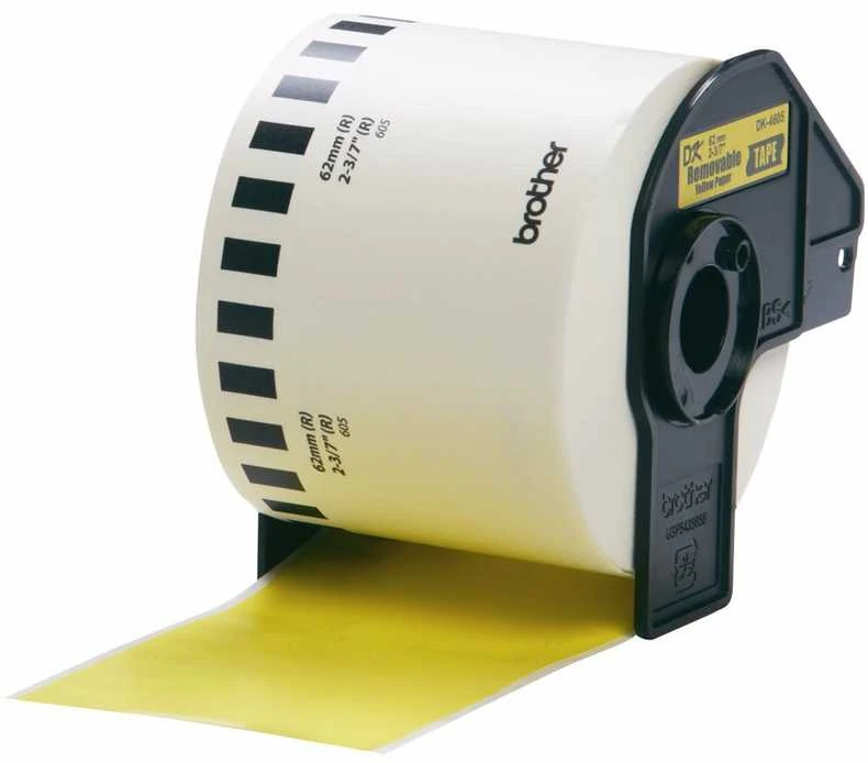 Brother DK-44605 ištisinė nuimama Geltona popierinė juosta (62mm) Geltona