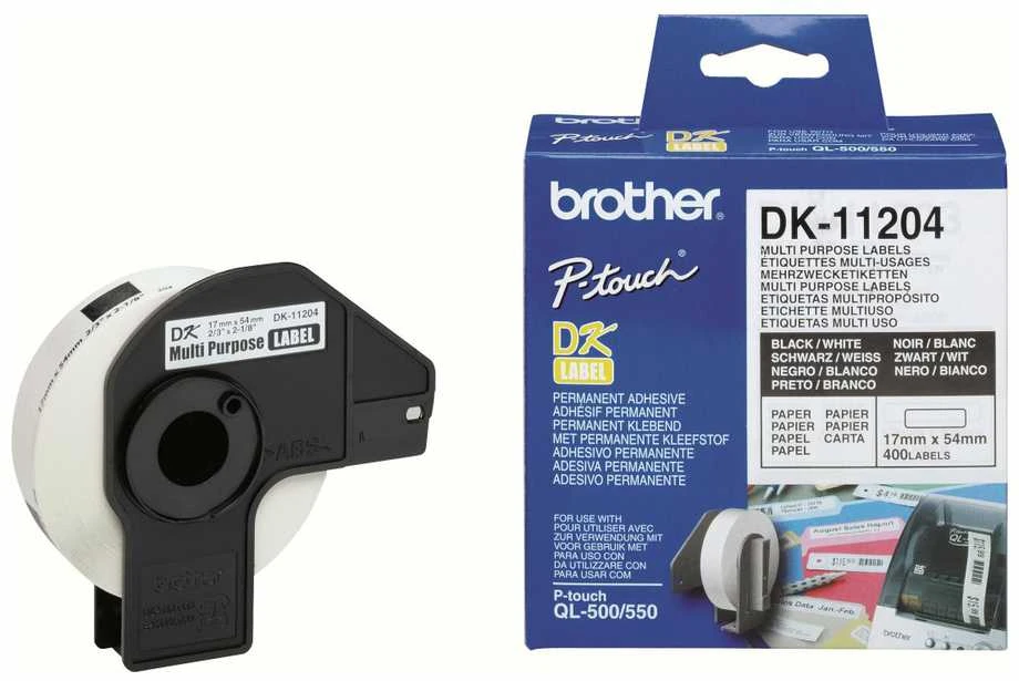 Brother Brolis | DK-11204 Universalios etiketės | Baltas | DK | 17mm x 54mm