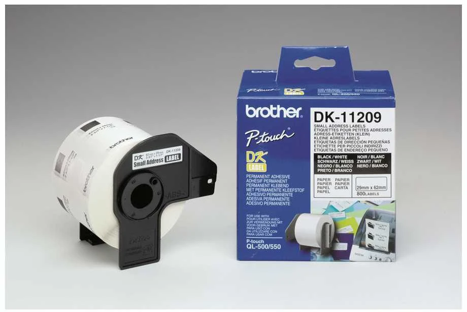 Brother Brolis | DK-11209 Mažos adresų etiketės | Baltas | DK | 29 mm x 62 mm