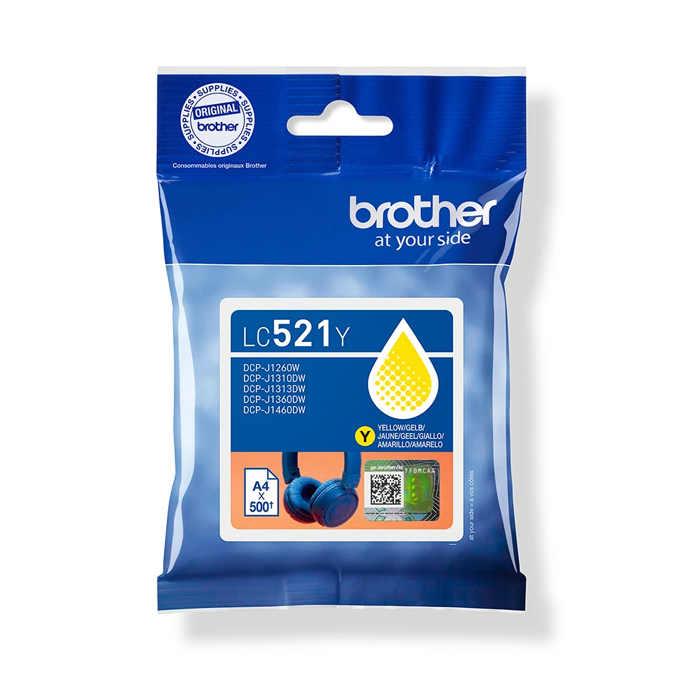Brother LC521Y | Rašalo kasetės | Geltona