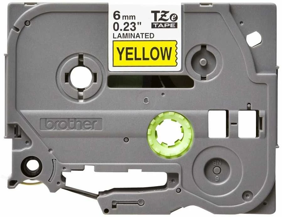 Brother | TZe-611 Laminated Tape | Juodas on Geltona | TZe | 8 m | 6 cm