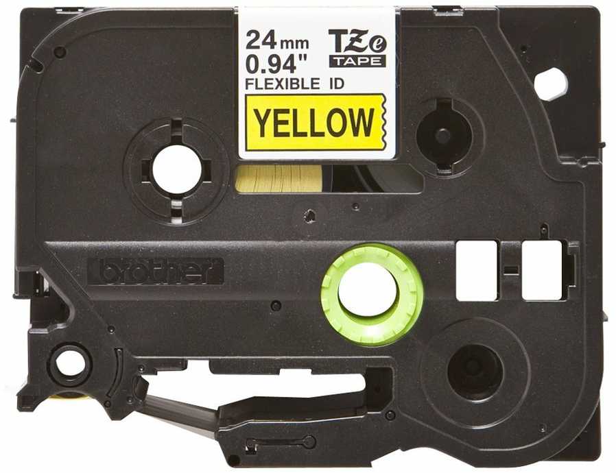 Brother | TZe-FX651 Flexible ID Laminated Tape | Juodas on Geltona | TZe | 8 m | 2.4 cm