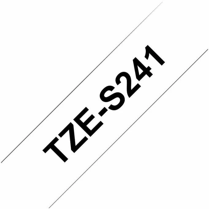 Brother | TZe-S241 Strong Adhesive Laminated Tape | Juodas on Baltas | TZe | 8 m | 1.8 cm