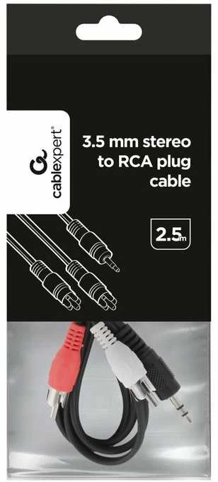 Gembird Cablexpert | 2.5m, 3.5mm/2xRCA, M/M | 3.5mm | 2 x RCA
