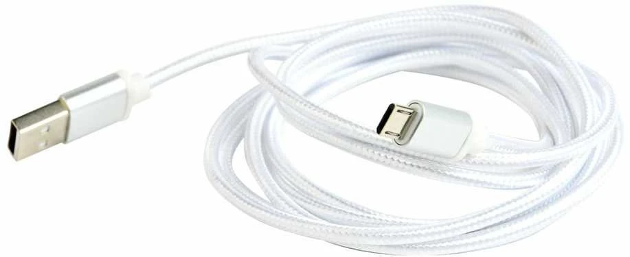 Gembird „Cablexpert“ medvilninis pintas „Micro-USB“ laidas su metalinėmis jungtimis, 1,8 m, sidabrino spalvos, lizdinėje plokštelėje | „Cablexpert“