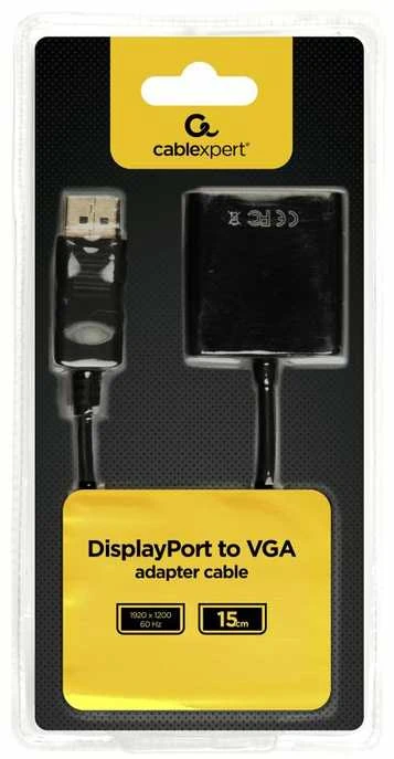 GEMBIRD AB-DPM-VGAF-02 Gembird adapter displayport 1.1->VGA, on cable, juodas, blister