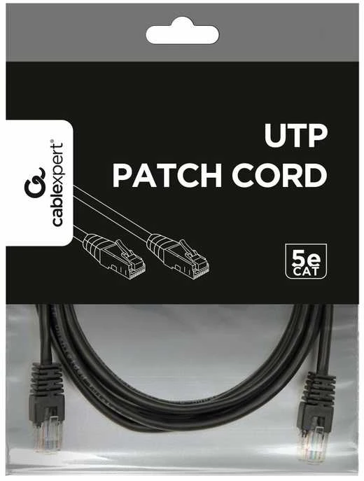GEMBIRD CAT5e UTP patch laidas, juodas, 3m