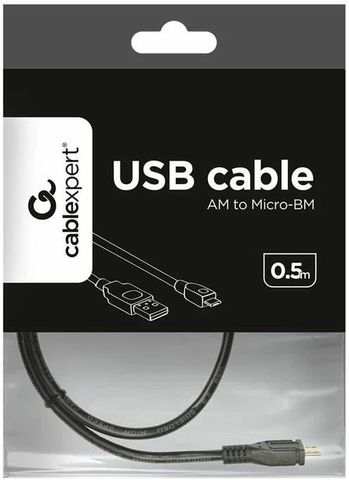 Gembird Cablexpert | USB 2.0 | Juodas | * USB 2.0 laidas su A tipo kištuku ir B tipo mikrojungtimi * Paauksuoti kontaktai patikimam didelės spartos duomenų perdavimui * Lietos jungtys | USB-A į mikroUSB