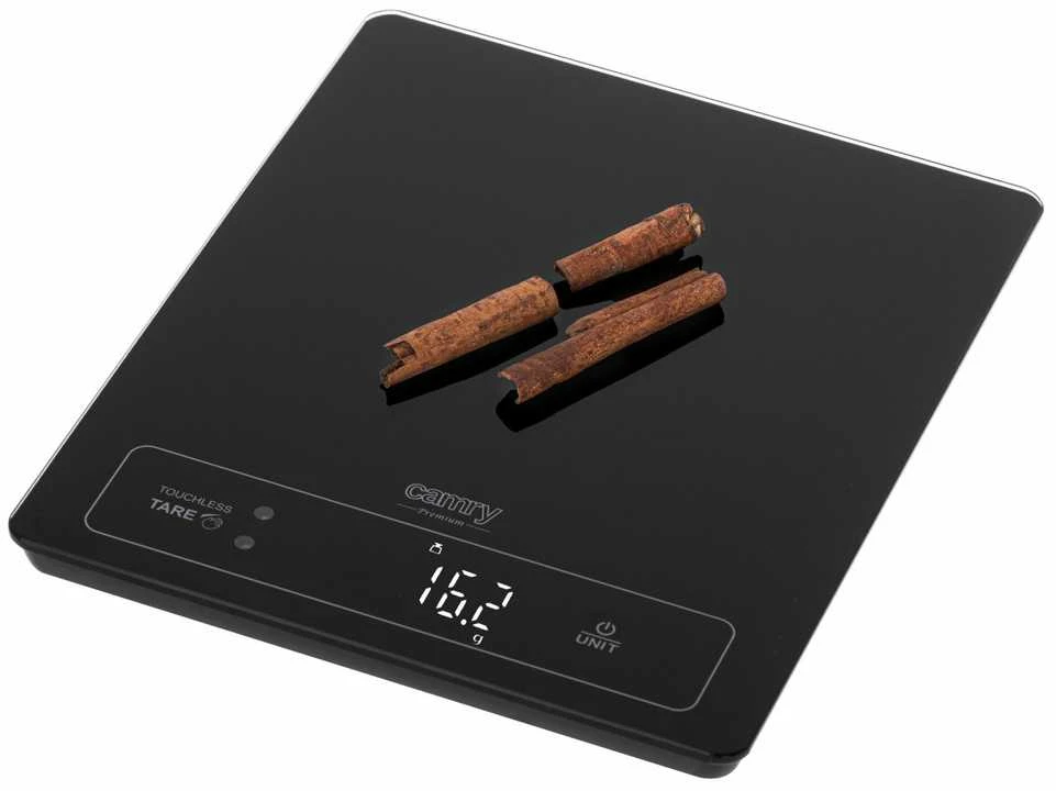 Virtuvinės svarstyklės Camry | Virtuvės svarstyklės | CR 3175 | Didžiausias svoris (talpa) 15 kg | Graduacija 1 g | Ekrano tipo LED | Juodas
