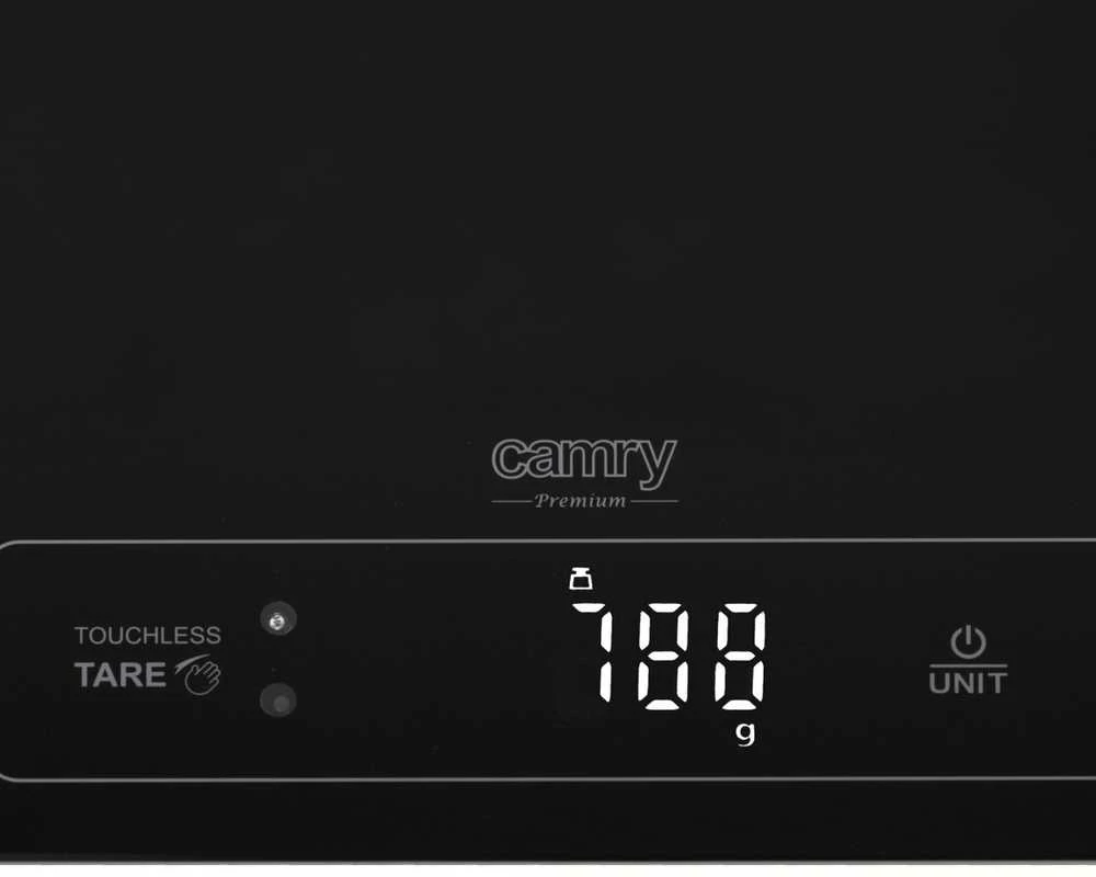 Virtuvinės svarstyklės Camry | Virtuvės svarstyklės | CR 3175 | Didžiausias svoris (talpa) 15 kg | Graduacija 1 g | Ekrano tipo LED | Juodas
